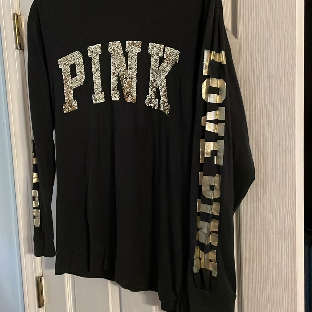 PINK Bling Long Sleeve Tee. Good pre-owned condition. - Picture 3 of 6